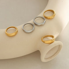 Smooth Rounded Stainless Steel Band Ring