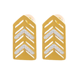 Chevron Cubic Zirconia Stud Earrings