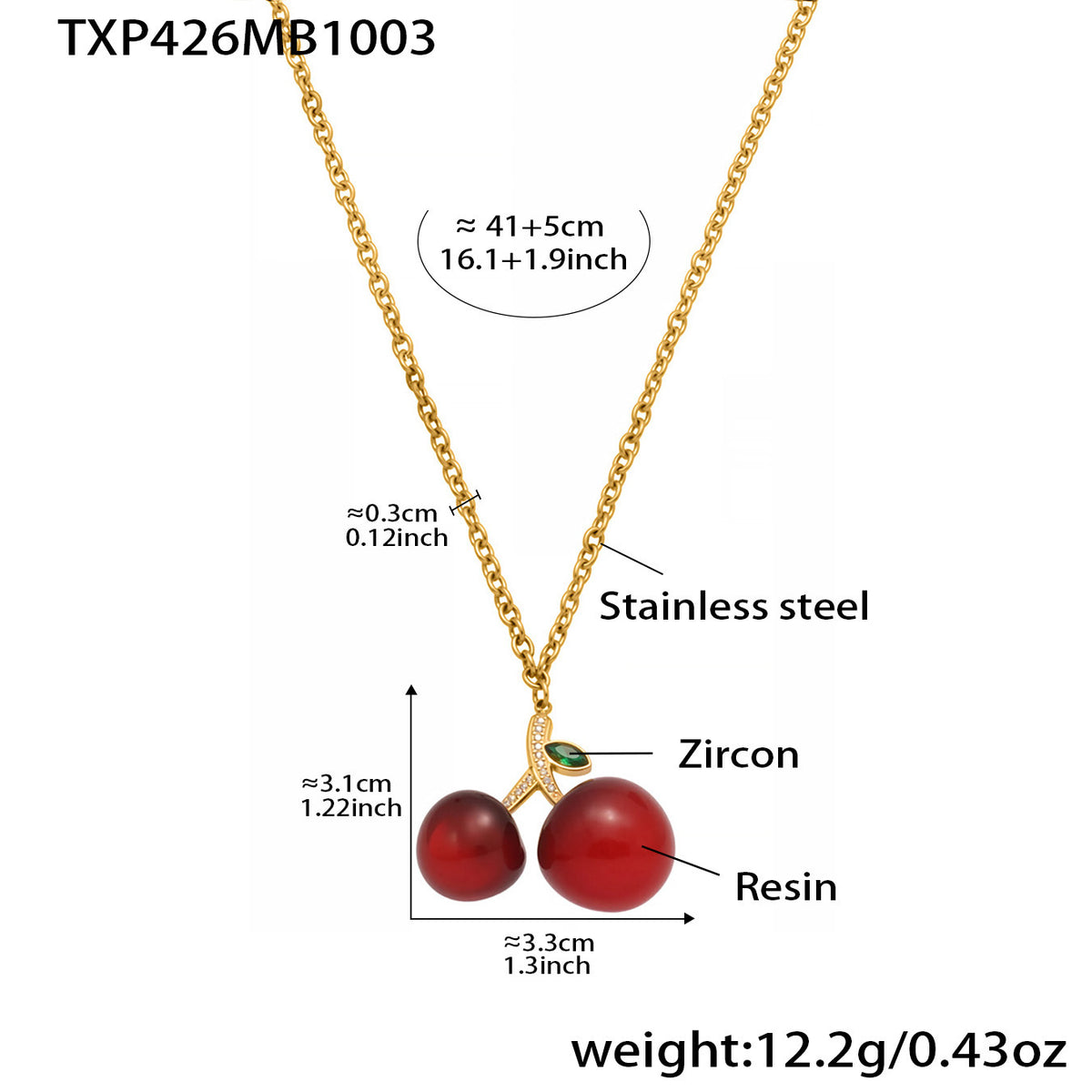 Resin Cherry Necklace or Earrings