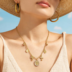 18K Gold-Plated Cross Pendant Necklaces