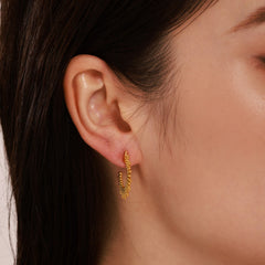 18K Gold-Plated Sunburst C-Hoop Earrings