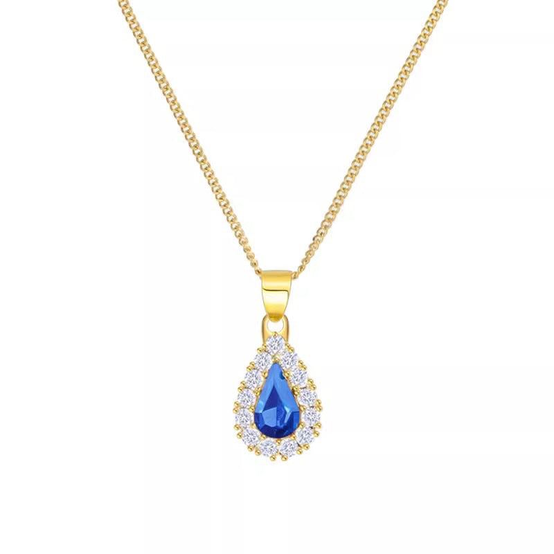 Camille Pavé Teardrop Necklace