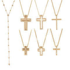 18K Gold-Plated Cubic Zirconia Cross Necklace