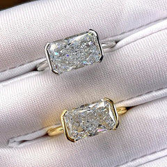Sterling Silver East-West Emerald Cut Ring