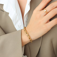 18K Gold-Plated Bold Link Bracelet