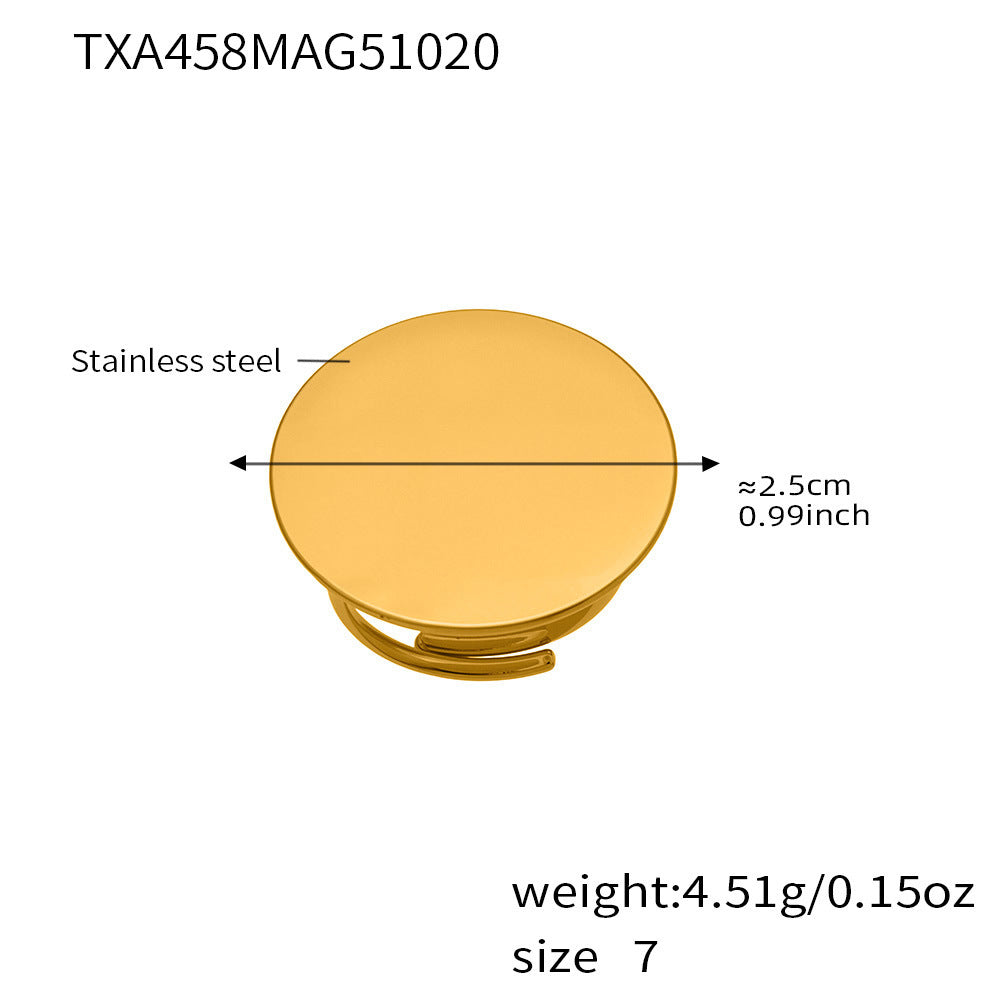 18K Gold-Plated Round Disc Earrings or Ring