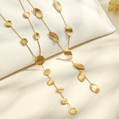 18K Gold-Plated Hammered Drop Jewelry