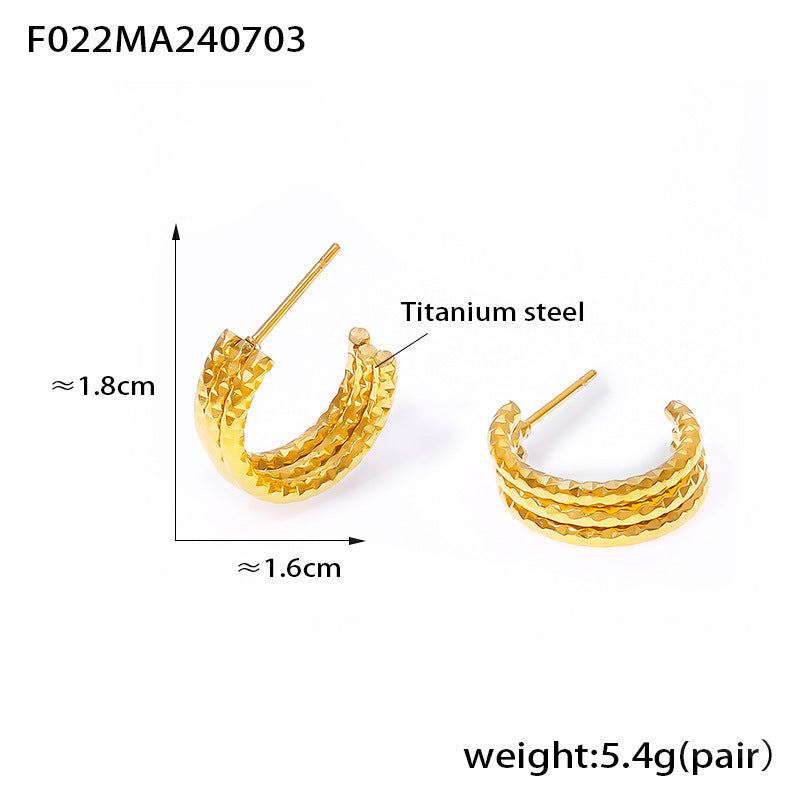 Layered Textured Mini Hoop Earrings