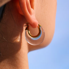 Resin Crescent Hoop Earrings