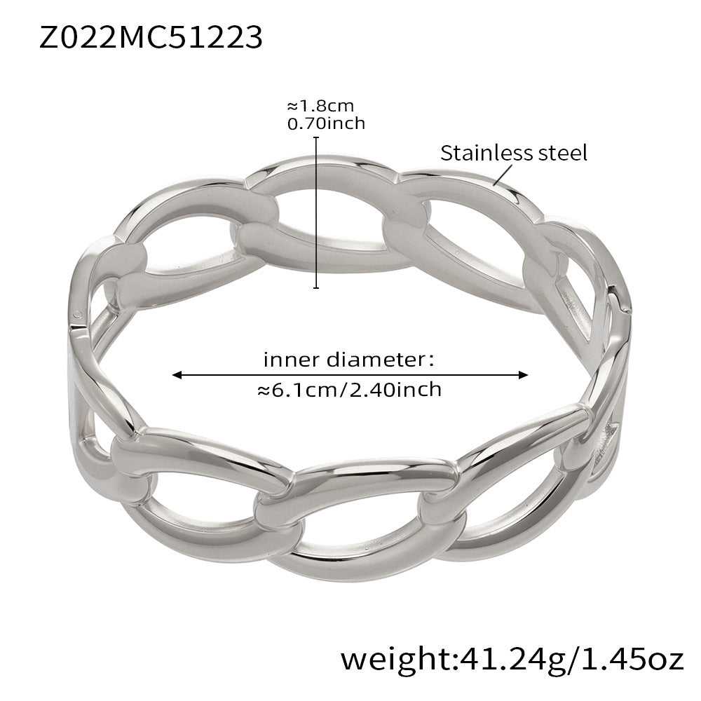 18K Gold-Plated Geometric Bangle Bracelet