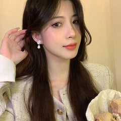 Camille Vintage-Inspired Pavé Camellia Drop Earrings