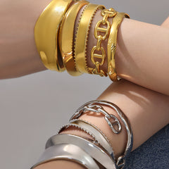 18K Gold-Plated Polished Cuff Bracelets
