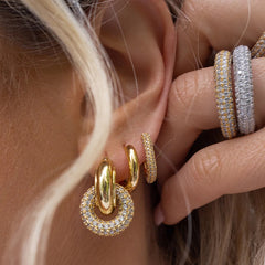 Nadine Pavé Hoop Earrings