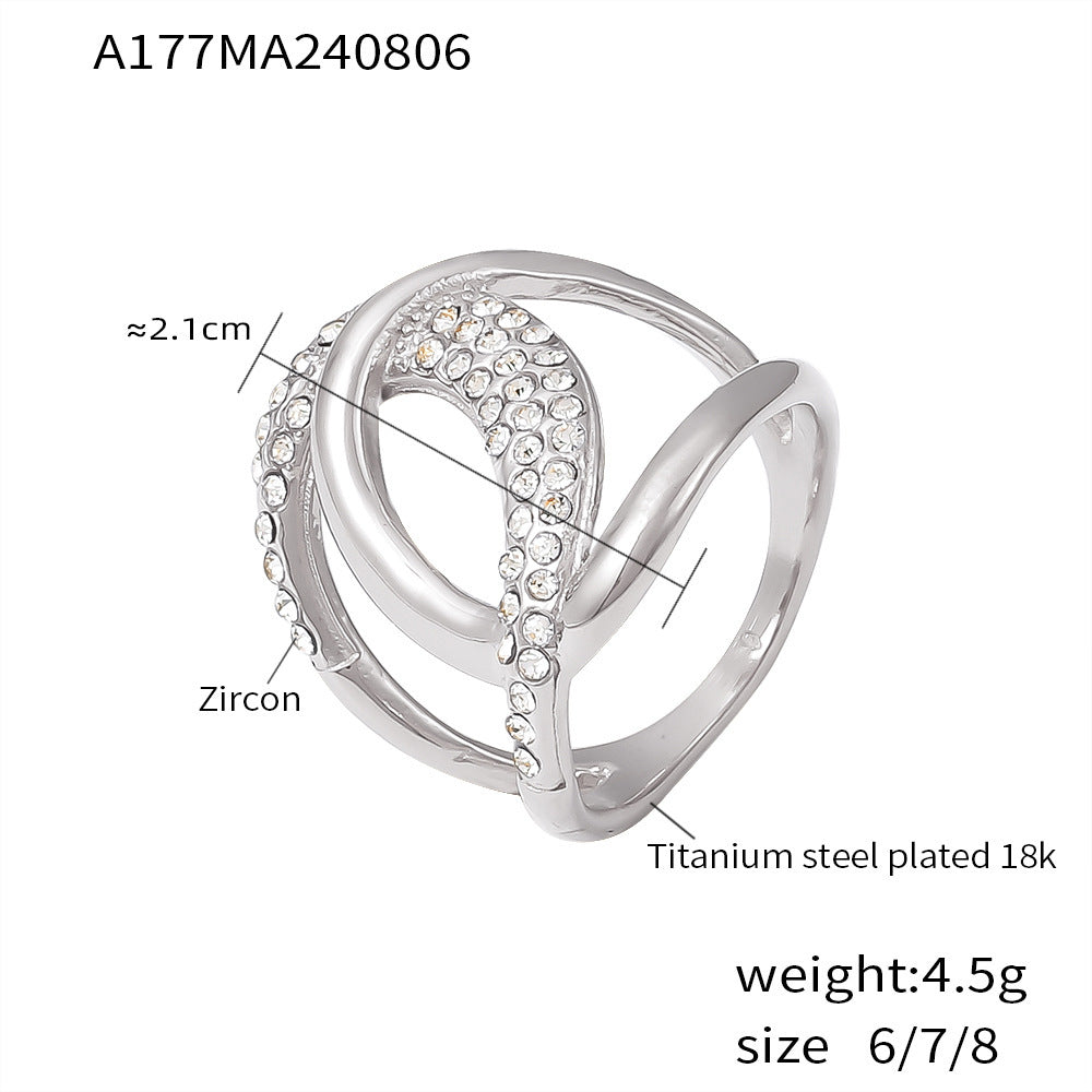 18K Gold-Plated Open Loop Cubic Zirconia Ring