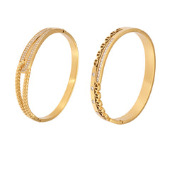 Cubic Zirconia Clasp Bangle Bracelets