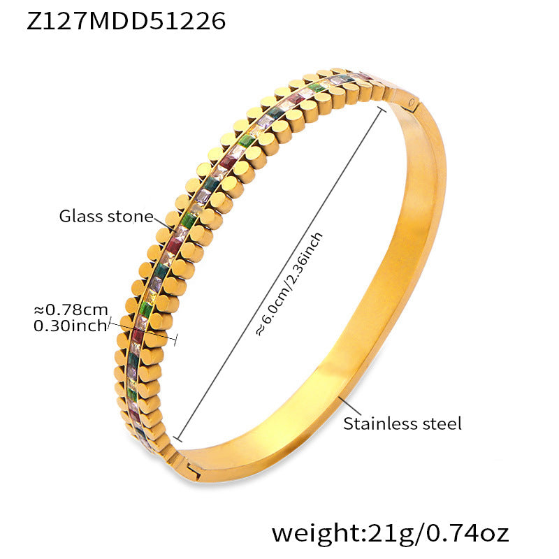 18K Gold-Plated Stone-Set Statement Clasp Bracelets