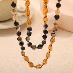 Natural Stone Link Necklace or Bracelet