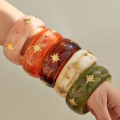 Starburst Accent Color Resin Bangle