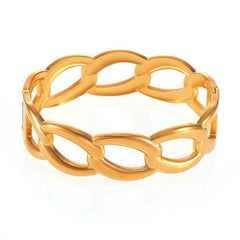 18K Gold-Plated Sculptural Bangle Bracelet