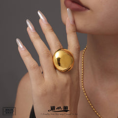 Polished Dome Statement Stainless Steel Ring