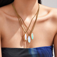 18K Gold-Plated Floral Enamel Pendant Necklace