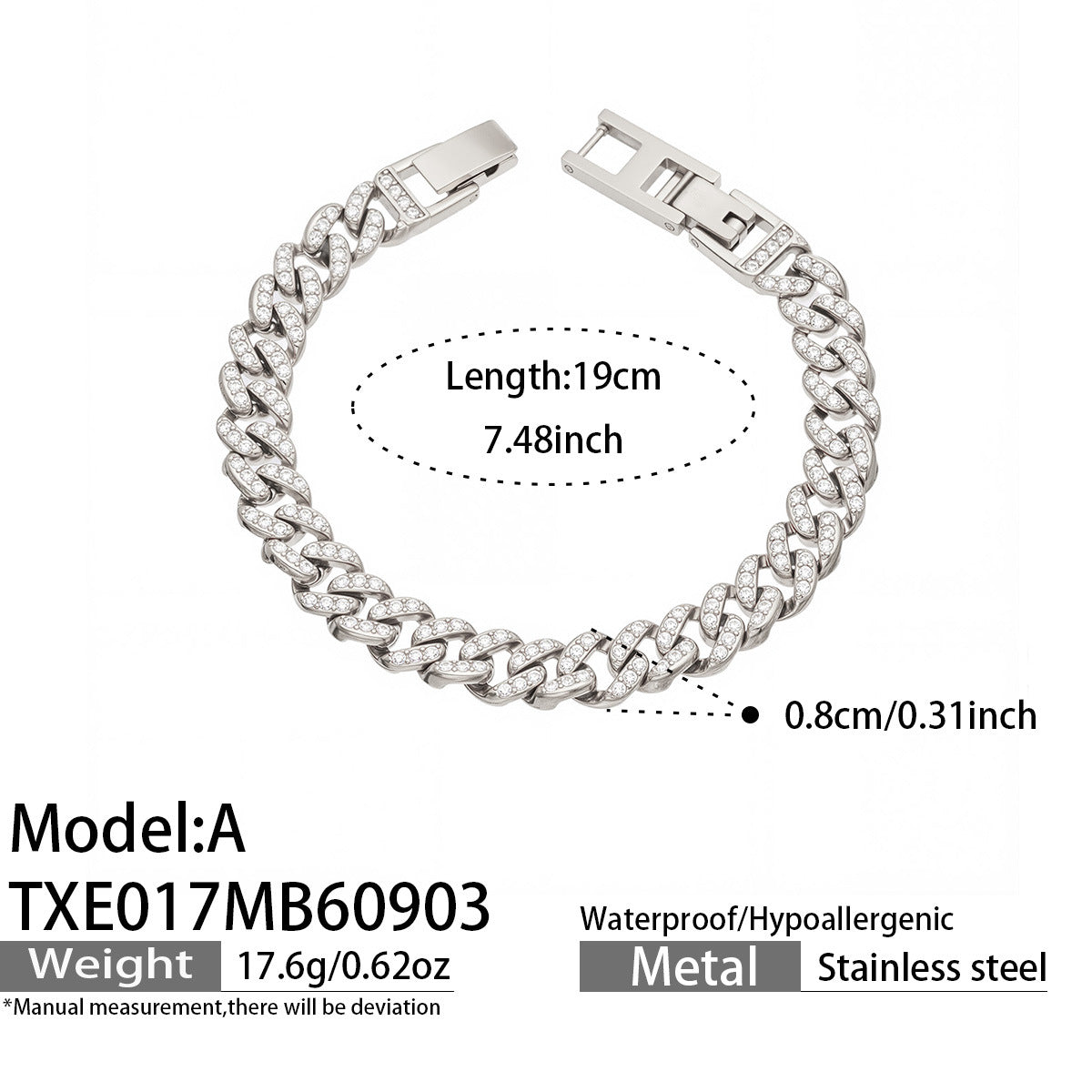 Cubic Zirconia Tennis Jewelry and Extension Clasp