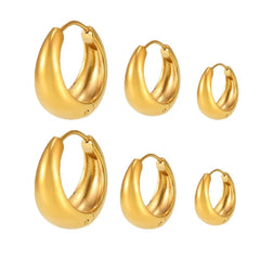 Polished Rounded Huggie Earrings