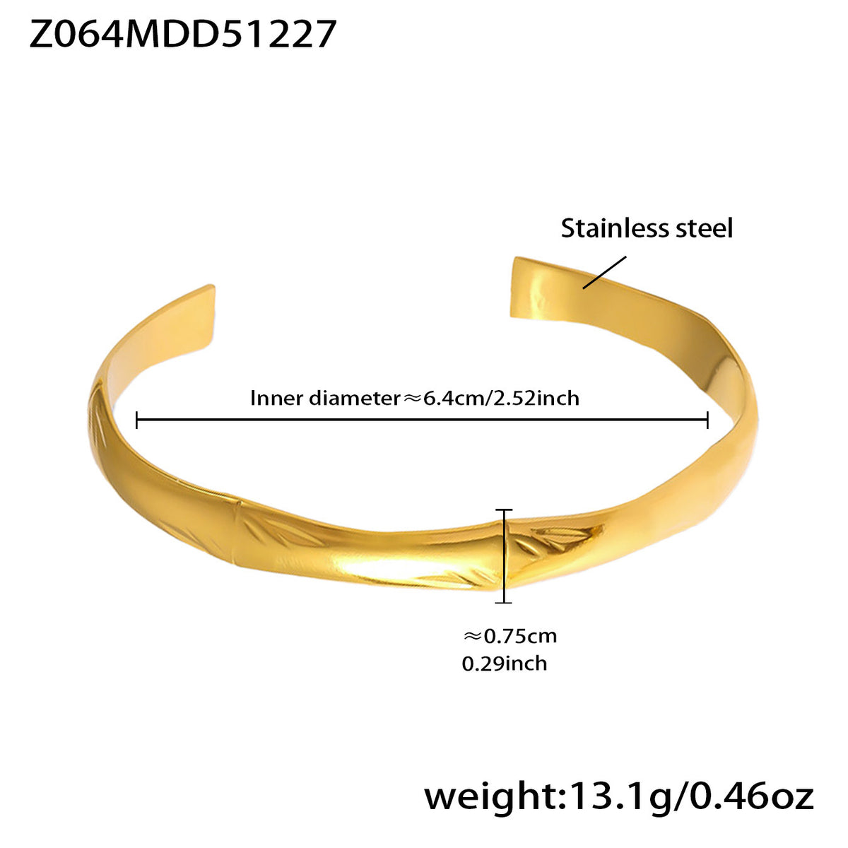 18K Gold-Plated Polished Cuff Bracelets