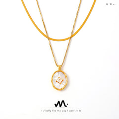 18K Gold-Plated Shell Pendant Necklace & Chain