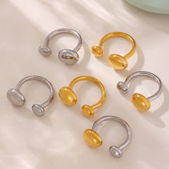 18K Gold-Plated Round Disc Open Ring