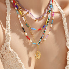 Colorful Natural Stone Bead Necklace Collection