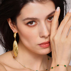 18K Gold-Plated Fluted Shell Drop Earrings