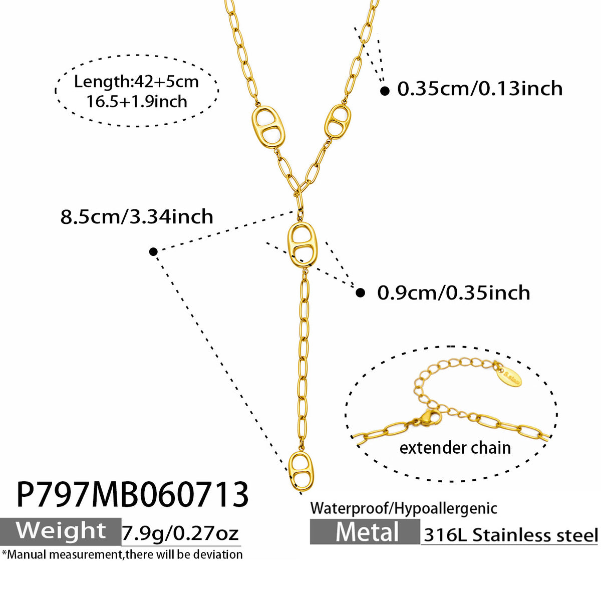 Oval Center-Bar Y Necklace Designs