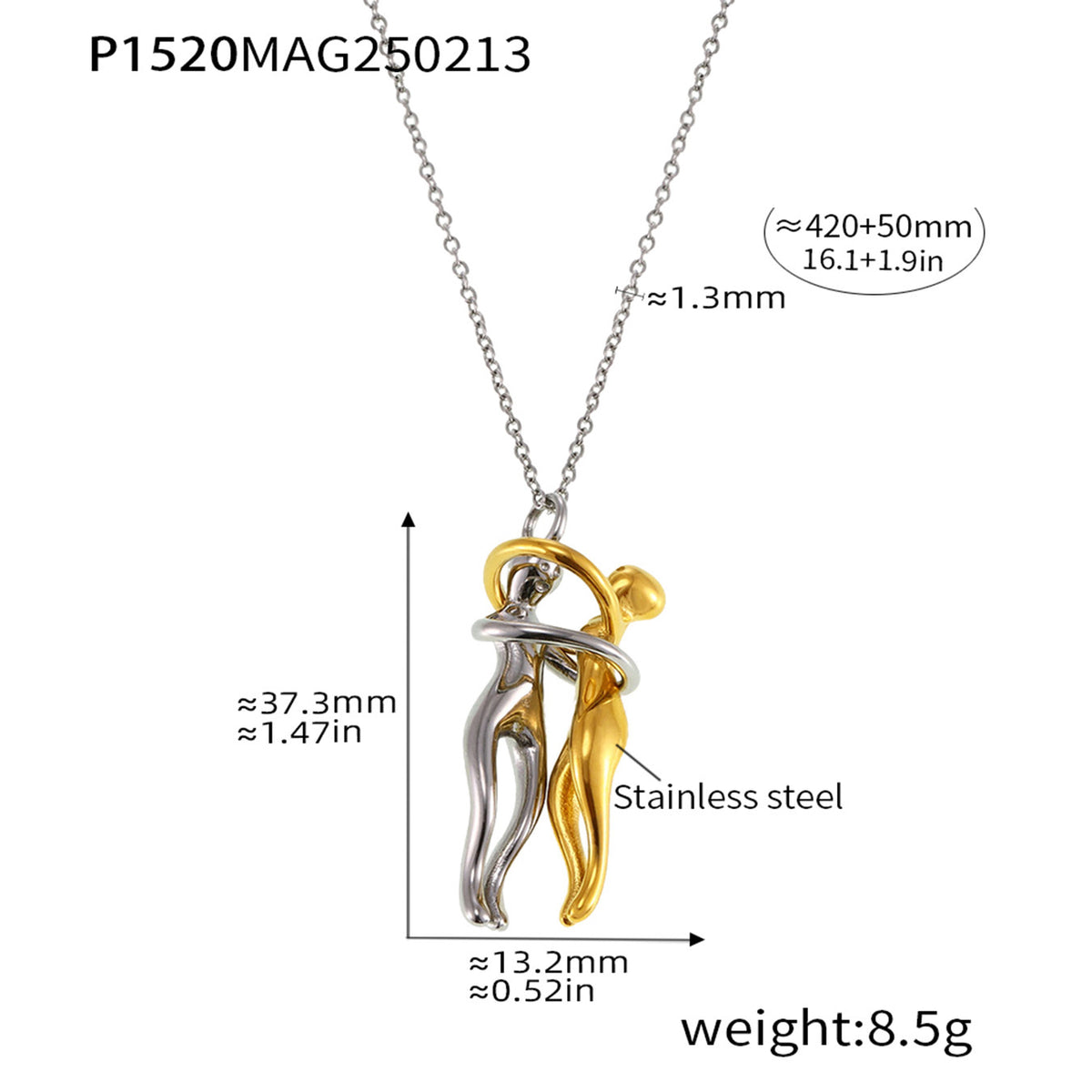 Hugging Figures Pendant Necklace