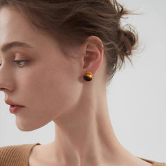 Daphne Vintage-Inspired Tiger-Eye Stud Earrings