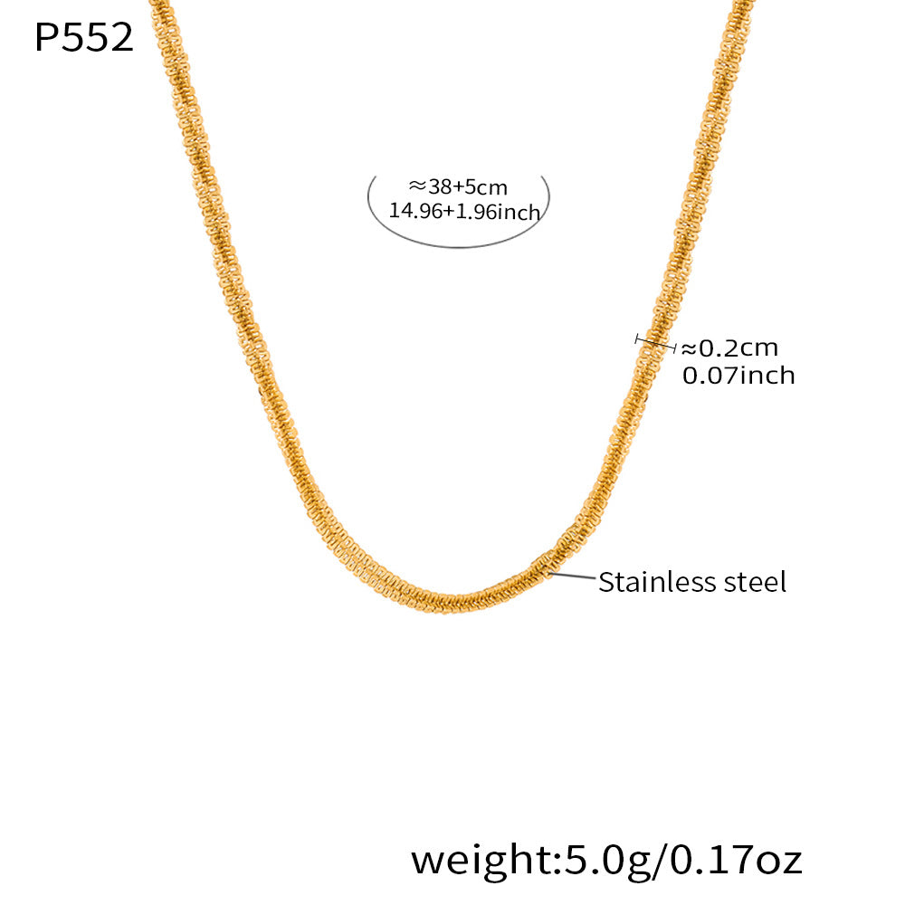 18K Gold-Plated Twisted Chain Necklace or Bracelet