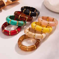 Color Resin Wide Stretch Bracelet