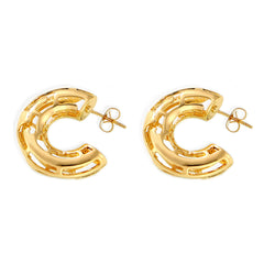 18K Gold-Plated Open C-Hoop Earrings