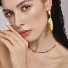 18K Gold-Plated Fluted Shell Drop Earrings