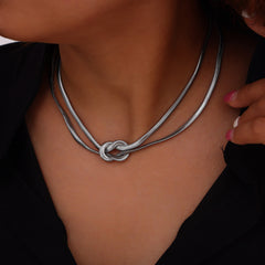 Knotted Snake Chain Necklace and Bracelet