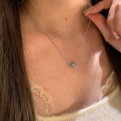 Nicolette Dainty Sapphire-Tone Heart Necklace