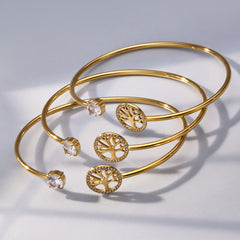Floral Cubic Zirconia Open Cuff Collection