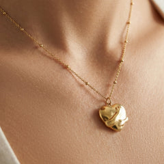 18K Gold-Plated Embrace Heart Pendant Necklace