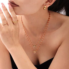 Cubic Zirconia Christmas Bell or Deer Necklace