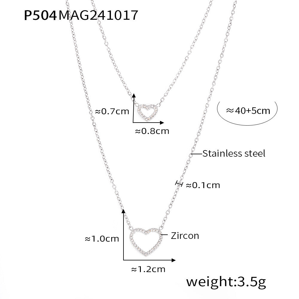 Layered Open Heart Necklace