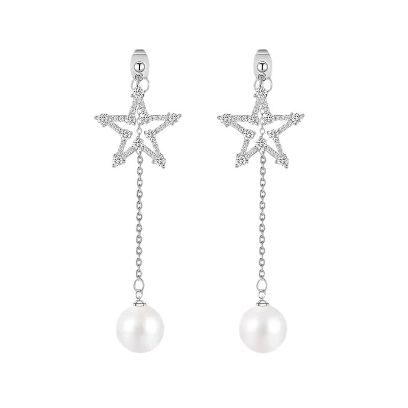 Camille Pearl Tassel Drop Earrings