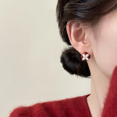 Nadine Vintage-Inspired Enamel Clover Stud Earrings