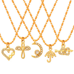 Gold-Tone Sculptural Pendant Necklace