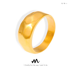 18K Gold-Plated Sculptural Faceted Band Ring