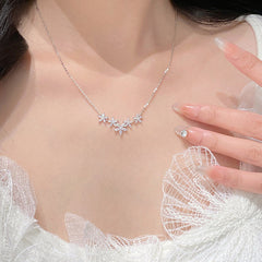 Nadine Dainty Pavé Floral Necklace